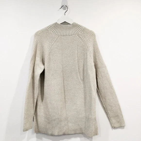 Denver Hayes Women's Neutral Beige Knit Casual Mockneck Sweater Sz L - Picture 4 of 7